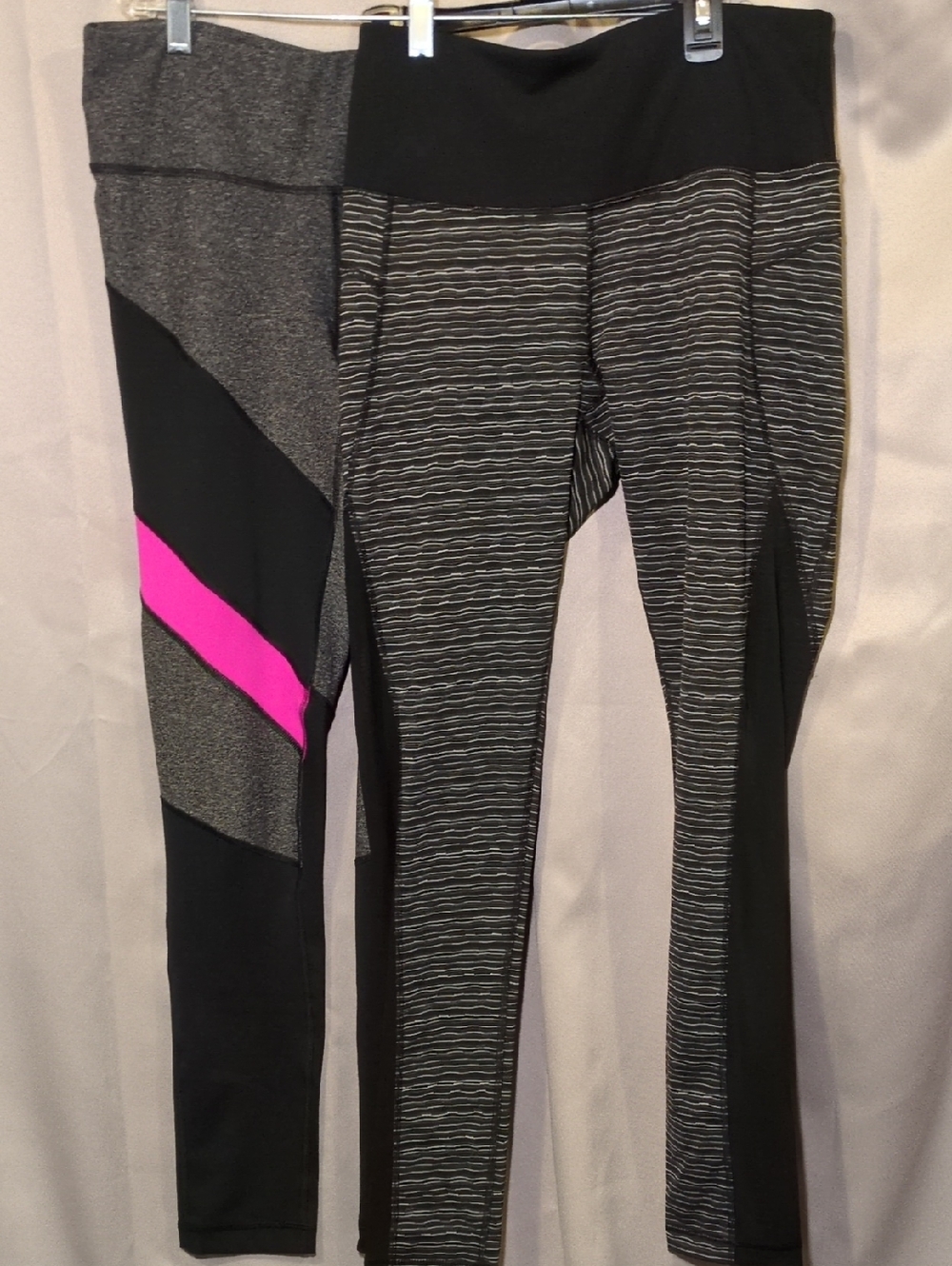 90 Degree By Reflex Heather Gray Leggings - Black Waistband Stitching
